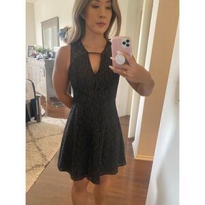 BCBGeneration 0 black and gold lace dress